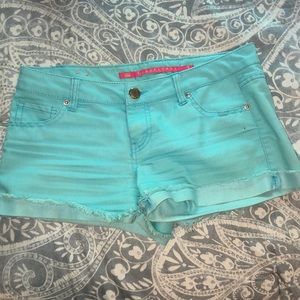 Aqua jean shorts!!